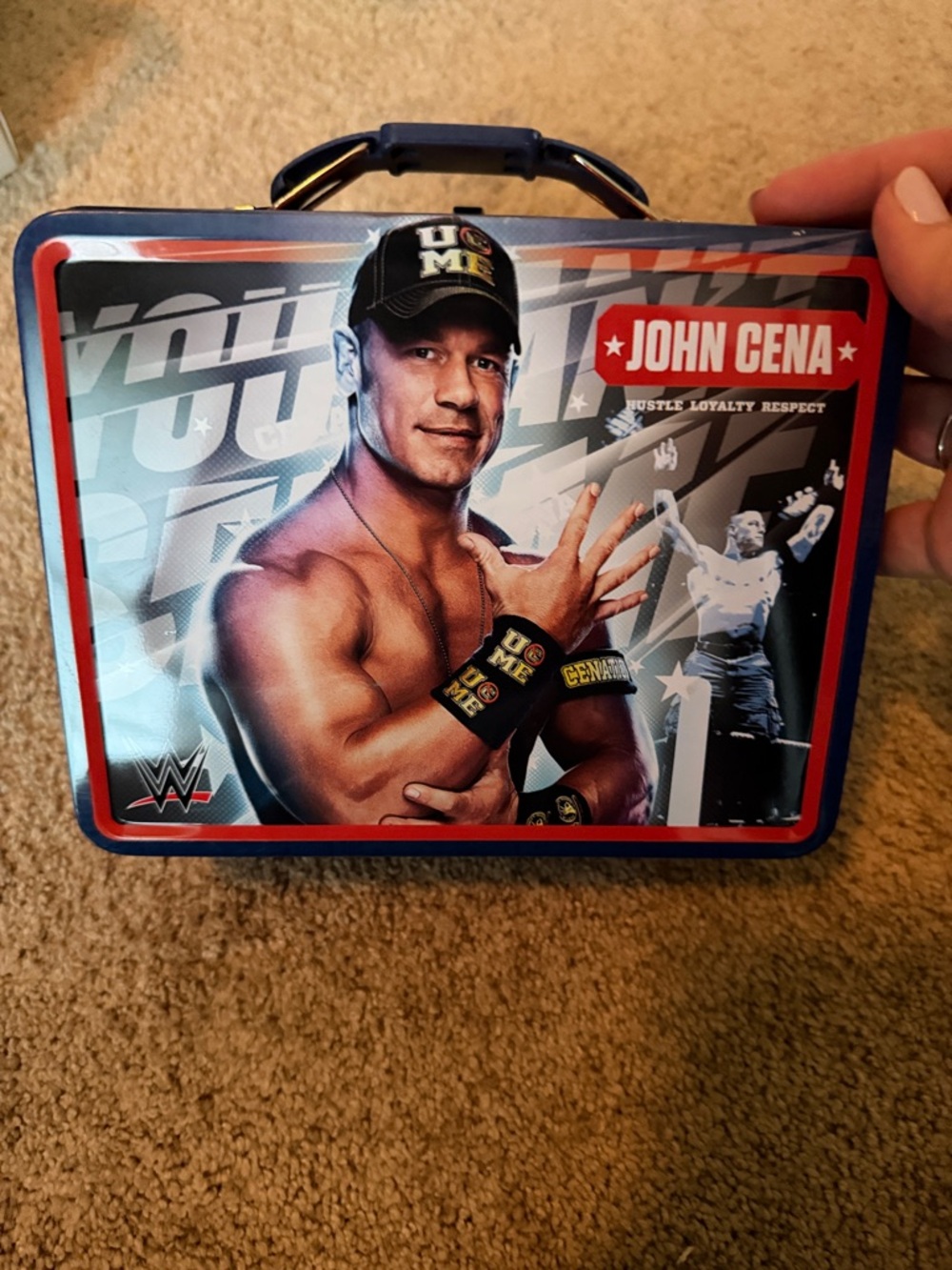 Kids Metal Lunchbox - Blue/Red WWE